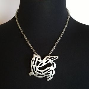 Vintage Kelly Waters Large Bird Pendent  Necklace